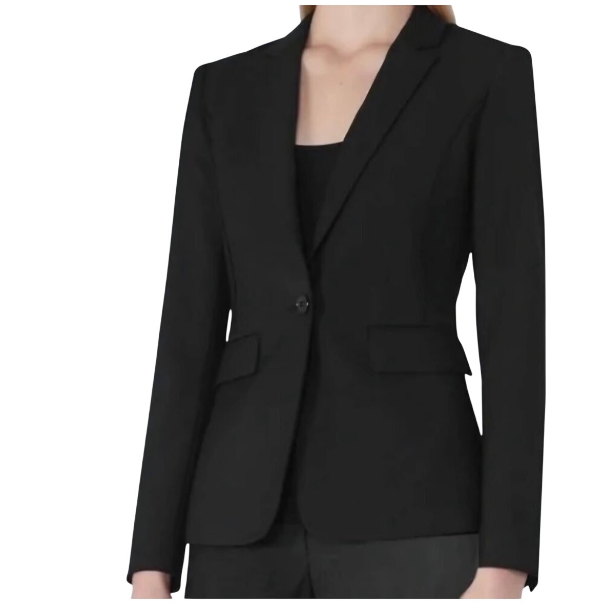 Reiss Elia Black Single Breasted Wool Blend Blazer Jacket Us 10